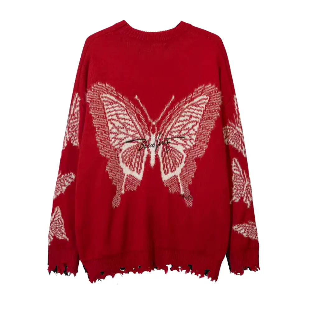 High Street Butterfly Letter Jacquard Sweater