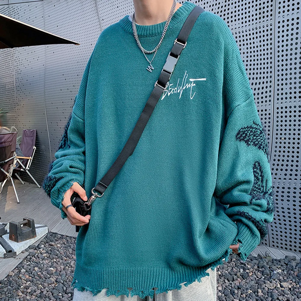 High Street Butterfly Letter Jacquard Sweater
