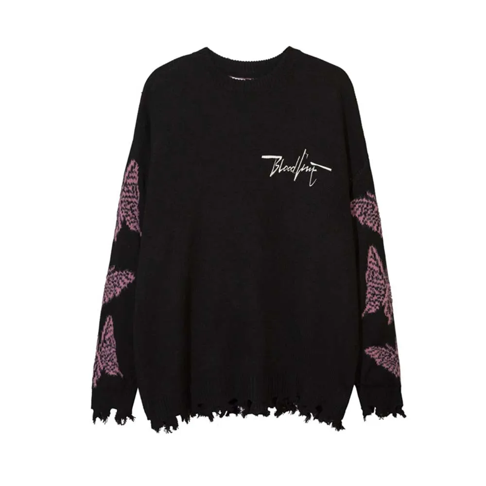High Street Butterfly Letter Jacquard Sweater