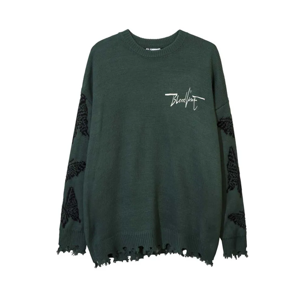 High Street Butterfly Letter Jacquard Sweater