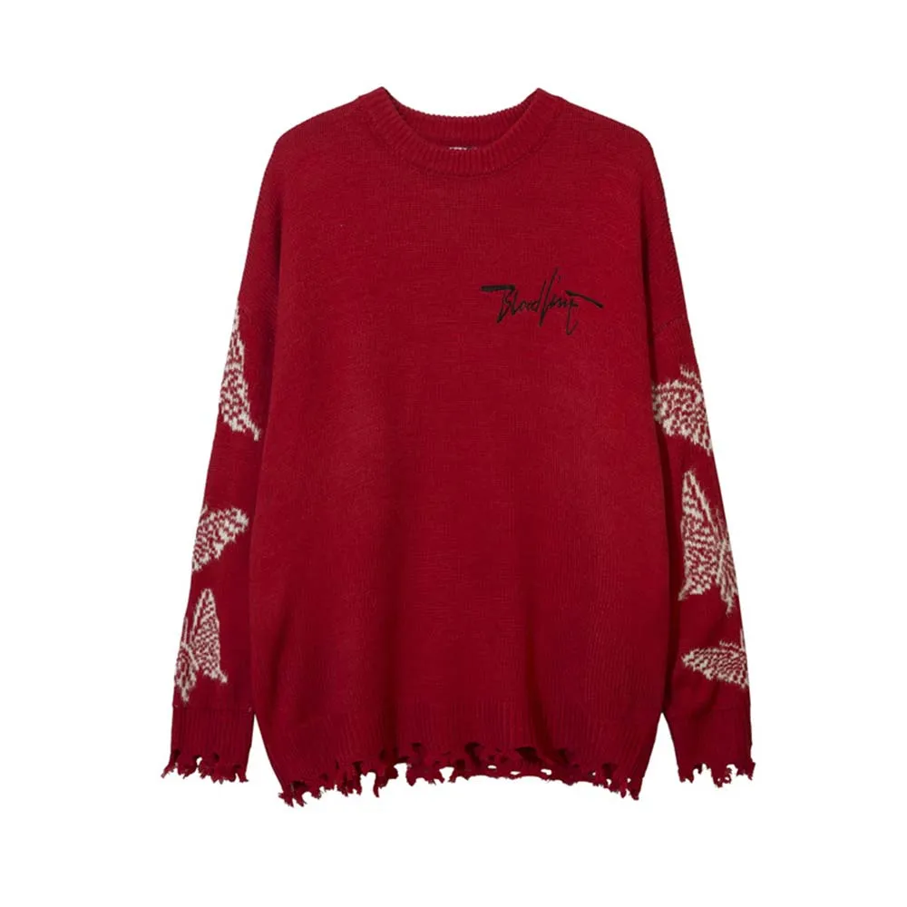 High Street Butterfly Letter Jacquard Sweater