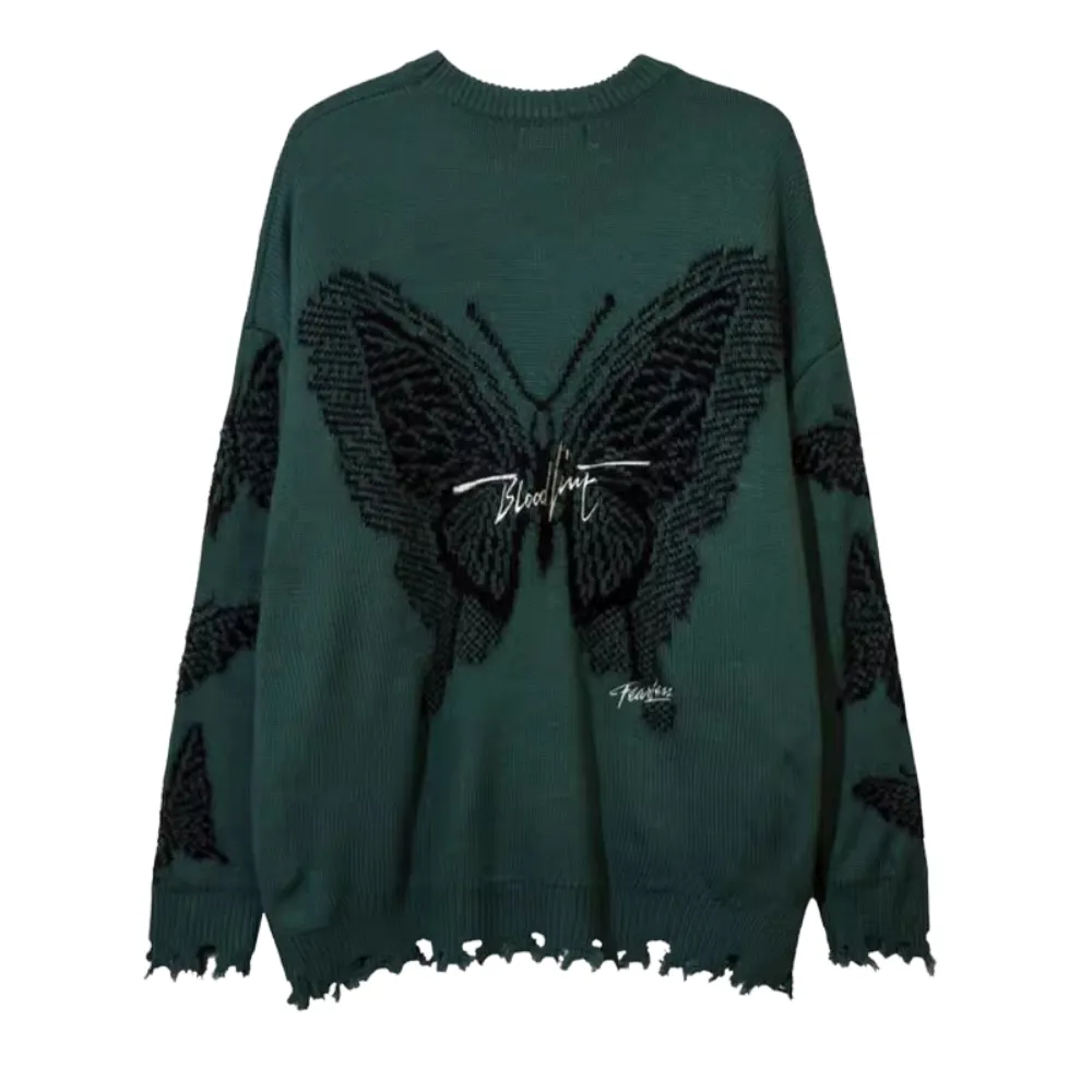 High Street Butterfly Letter Jacquard Sweater