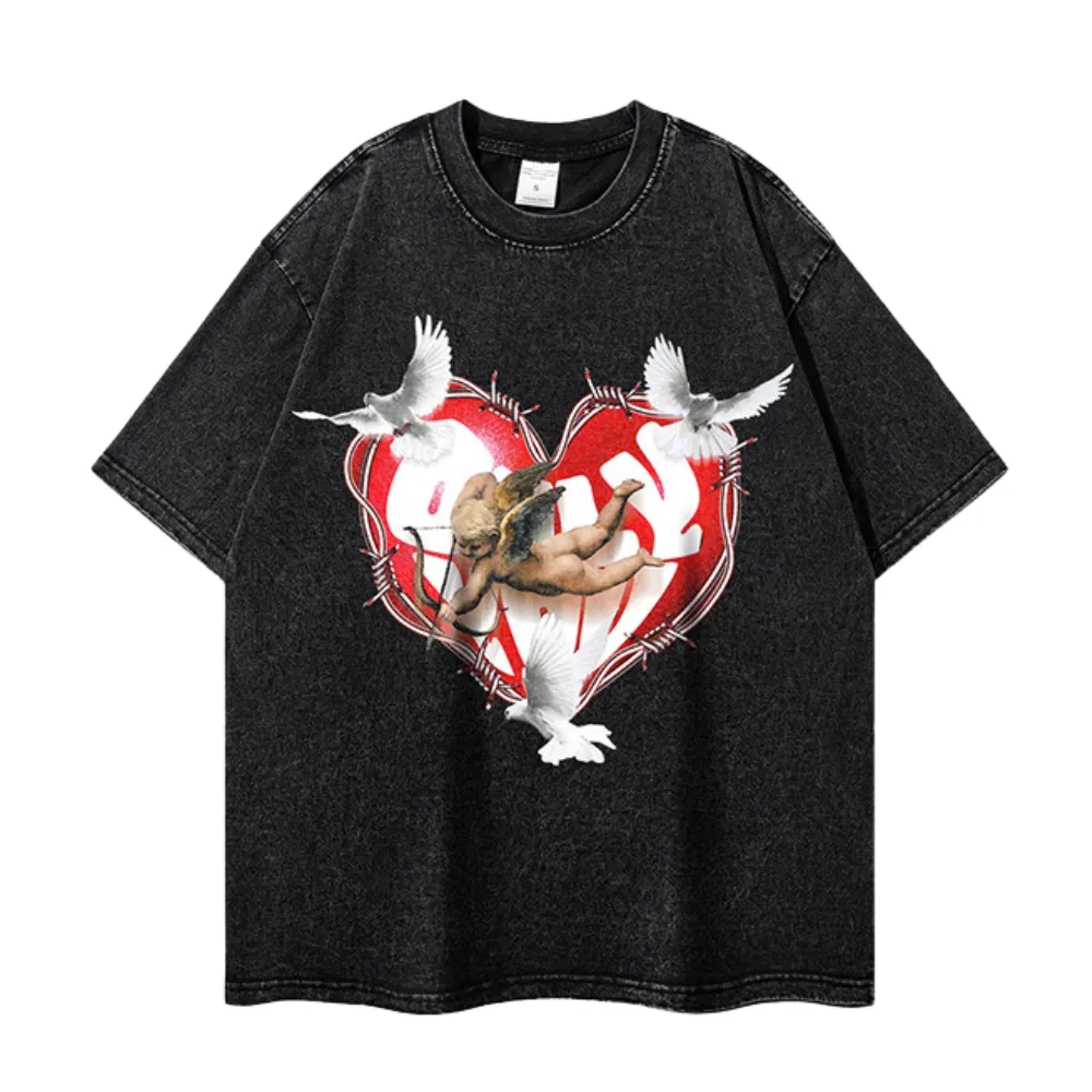 High Street Distressed Angel Washed T-Shirt