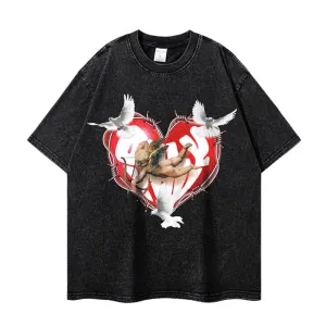 High Street Distressed Angel Washed T-Shirt