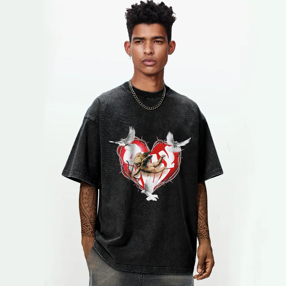High Street Distressed Angel Washed T-Shirt