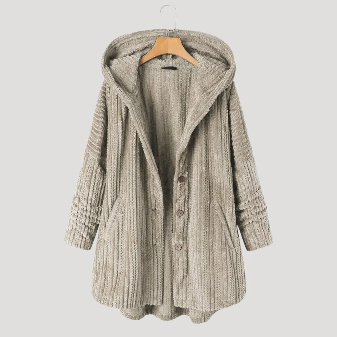 Hooded Cardigan – Chunky Knit – Casual Cozy Look