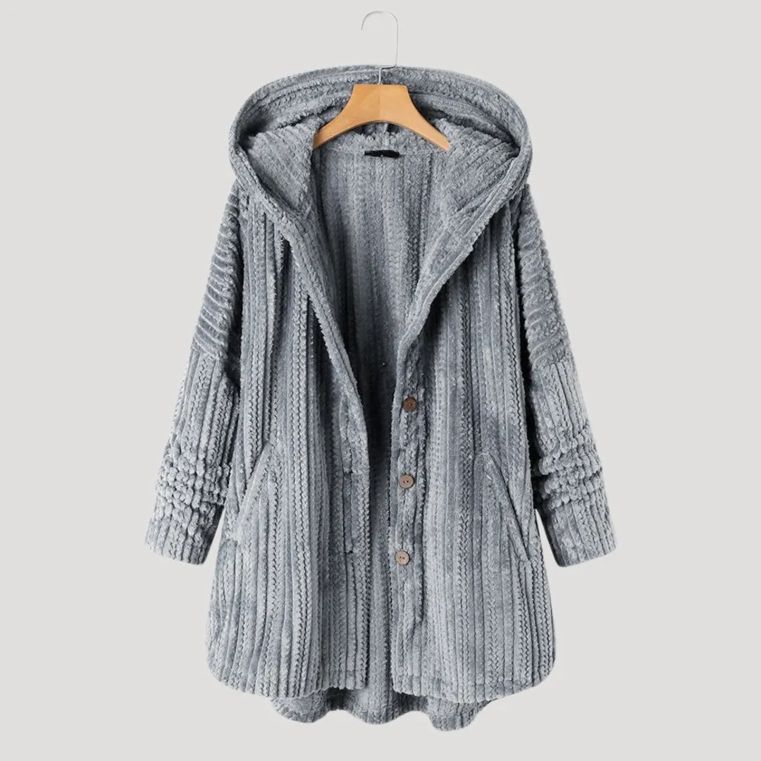 Hooded Cardigan – Chunky Knit – Casual Cozy Look