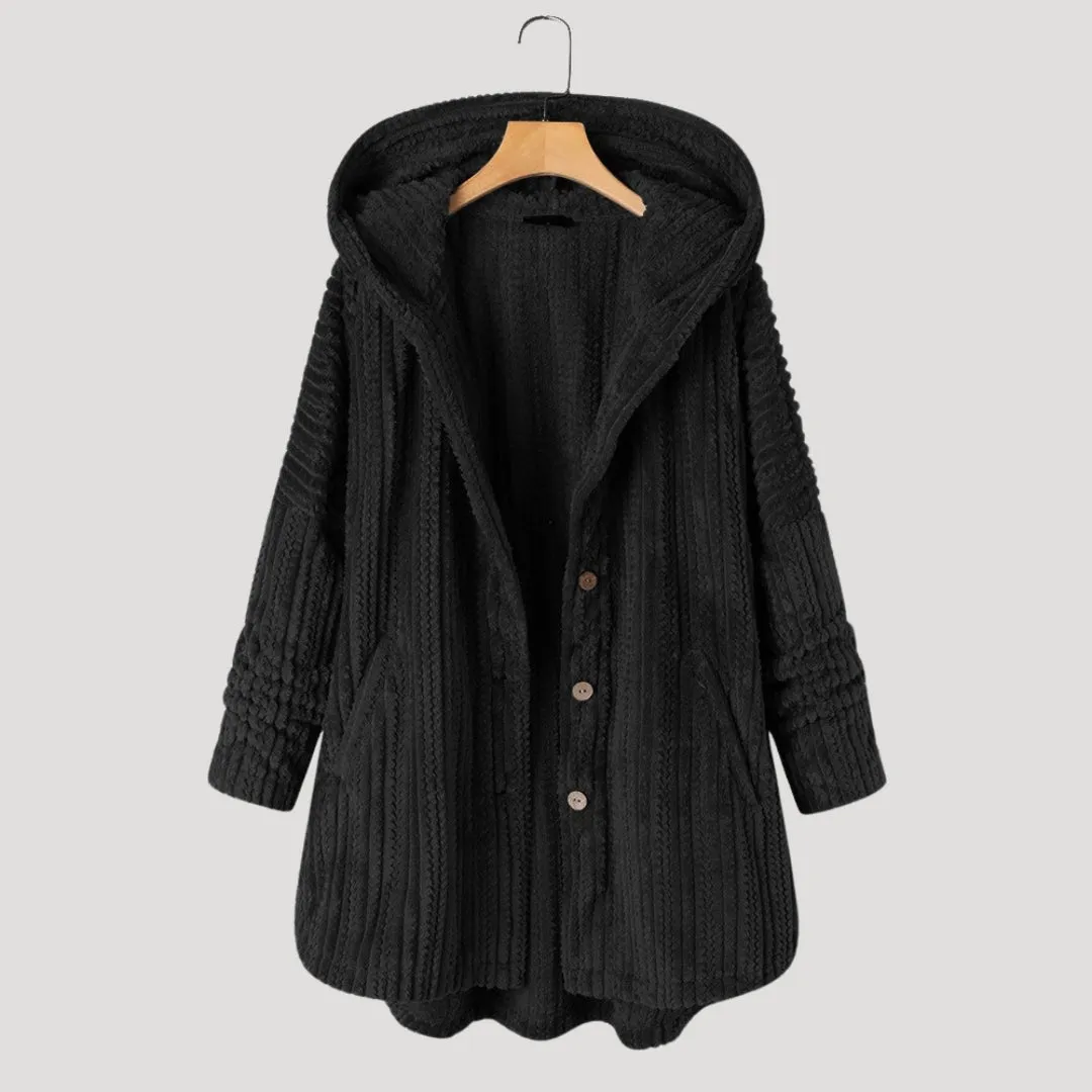 Hooded Cardigan – Chunky Knit – Casual Cozy Look