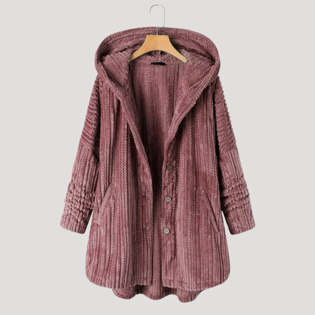 Hooded Cardigan – Chunky Knit – Casual Cozy Look