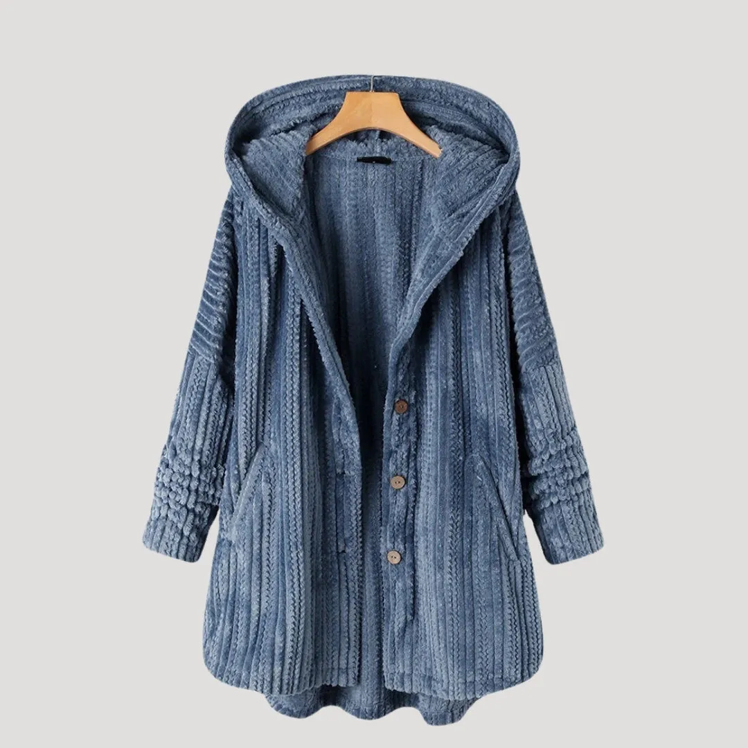 Hooded Cardigan – Chunky Knit – Casual Cozy Look