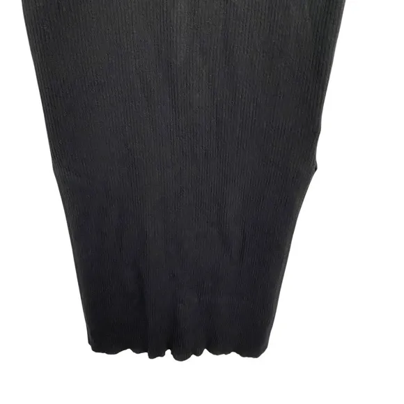 House Of Harlow Knit Midi Skirt With Leg Slits In Black