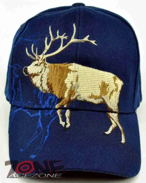 HUNTER HUNT BIG ELK OUTDOOR SPORTS CAP HAT NAVY