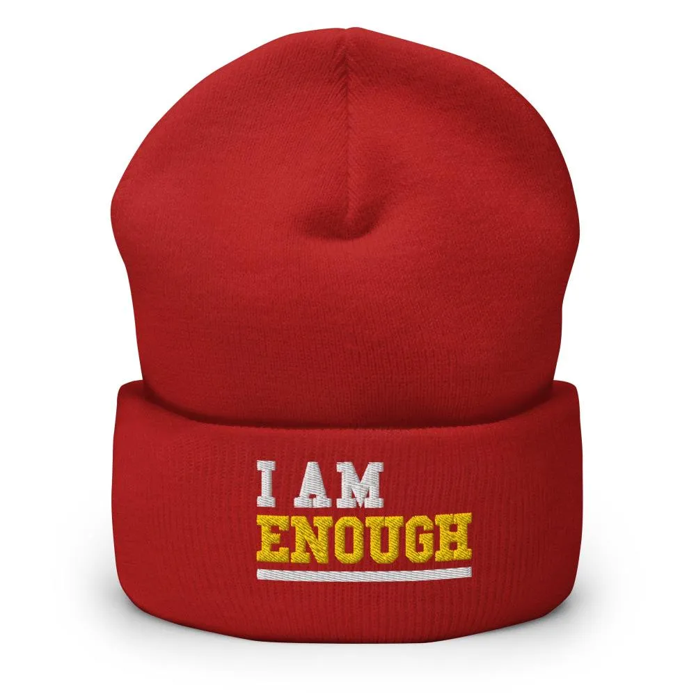 I AM ENOUGH STRONG Embroidered Self-Love Positivity Beanie Cap Hat