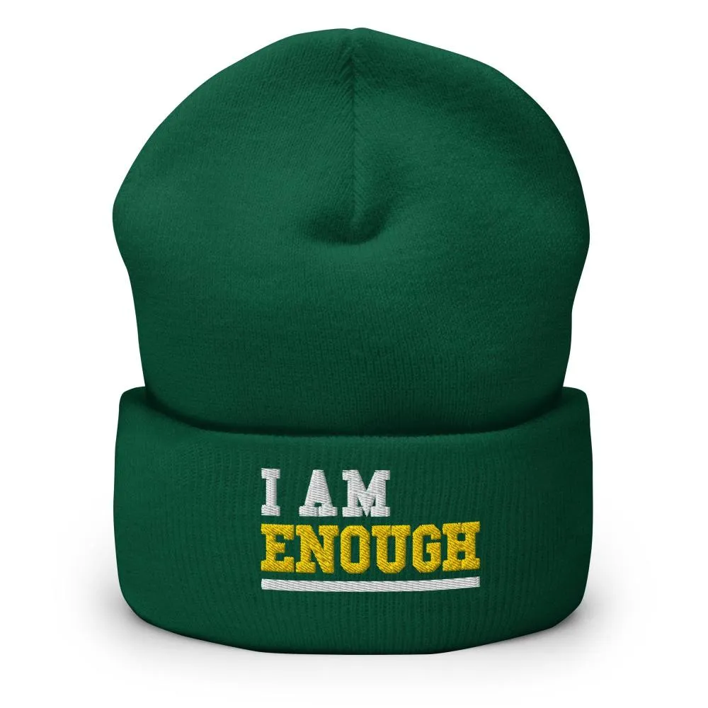 I AM ENOUGH STRONG Embroidered Self-Love Positivity Beanie Cap Hat