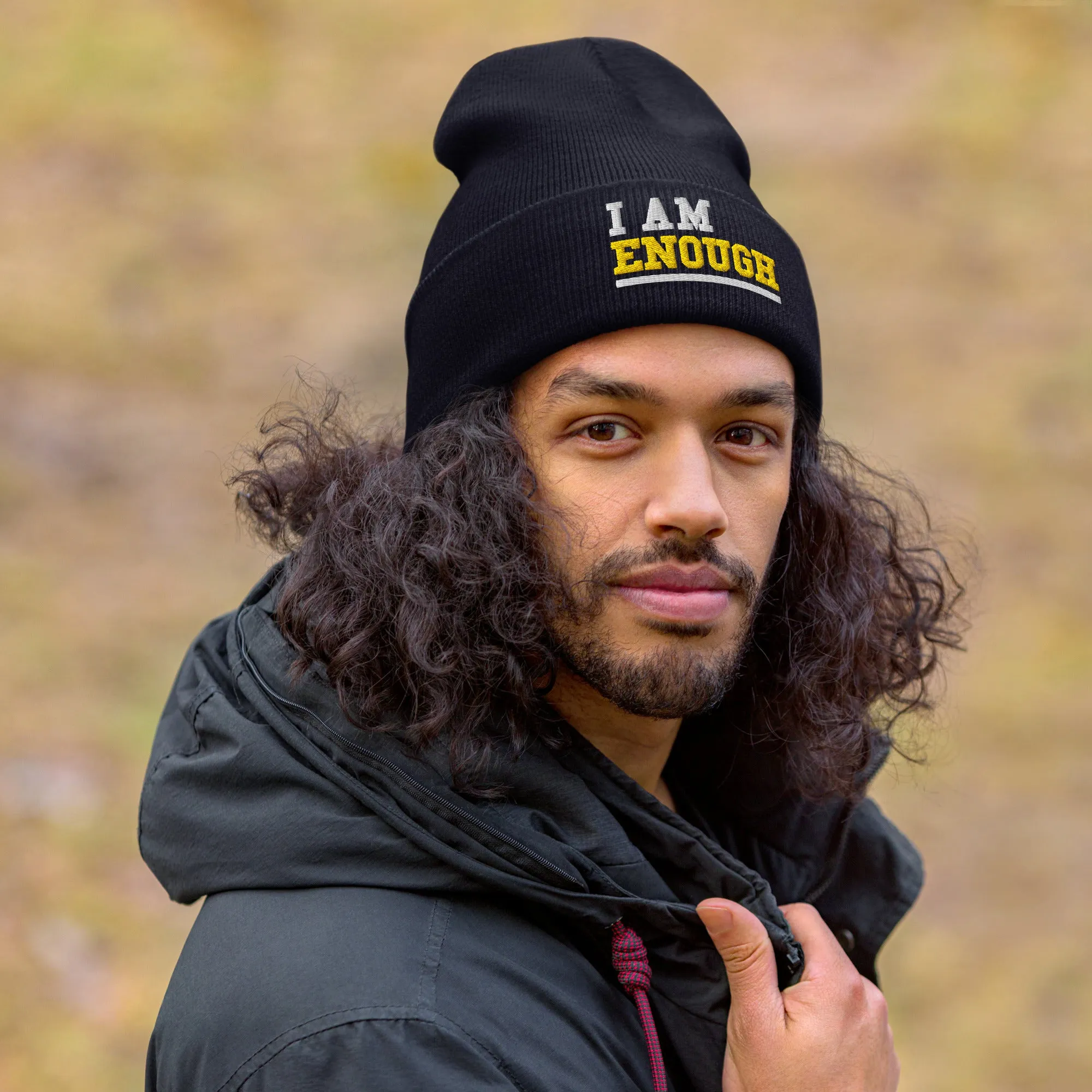 I AM ENOUGH STRONG Embroidered Self-Love Positivity Beanie Cap Hat