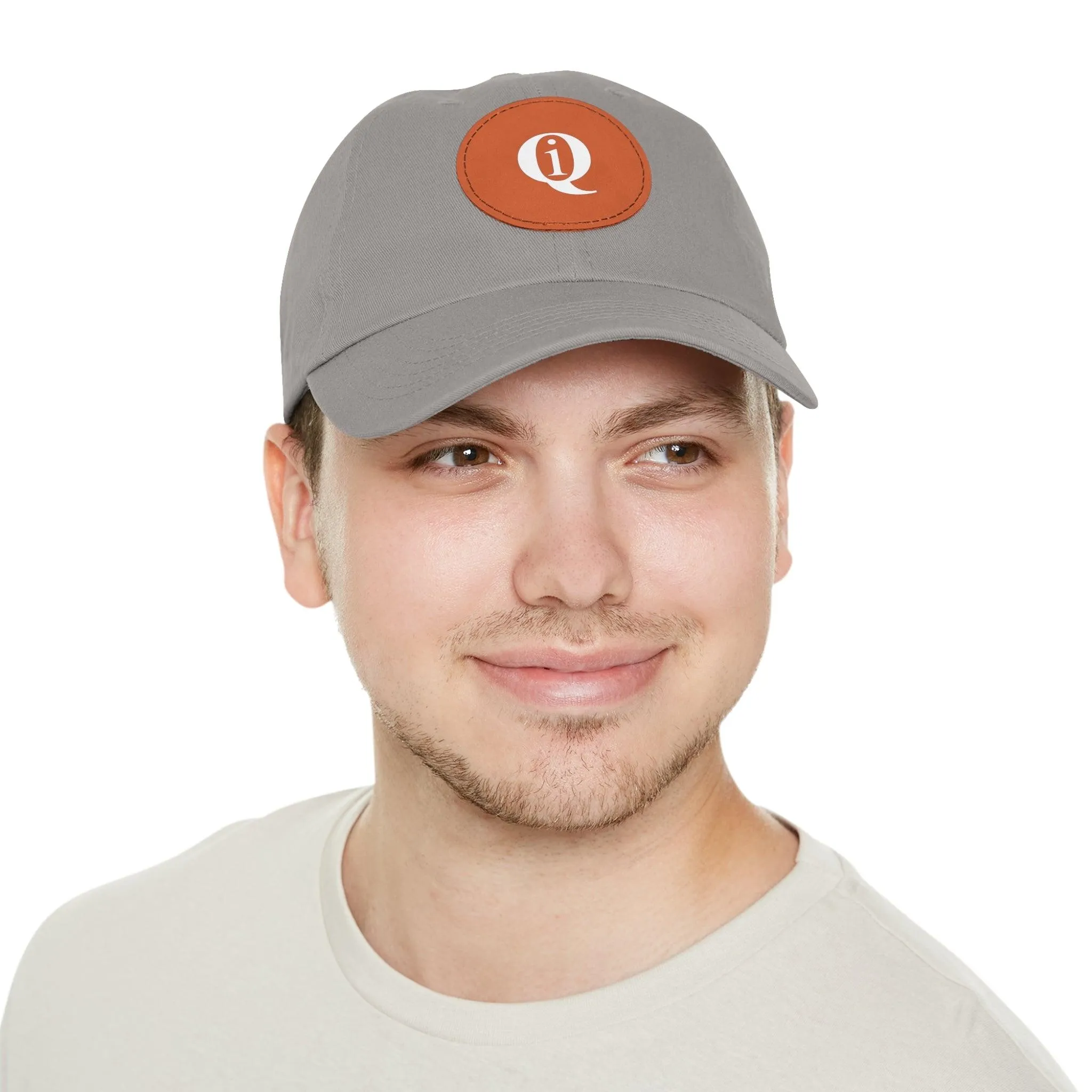 IQ Fashion | Dad Hat with Leather Patch (Round)