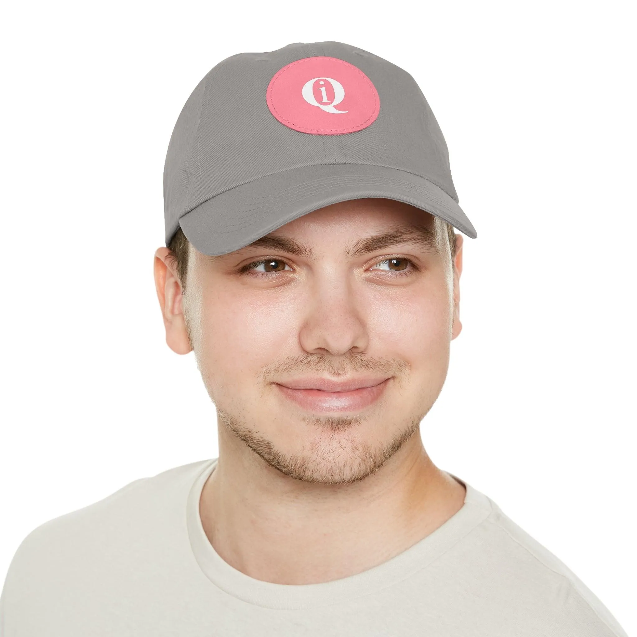 IQ Fashion | Dad Hat with Leather Patch (Round)