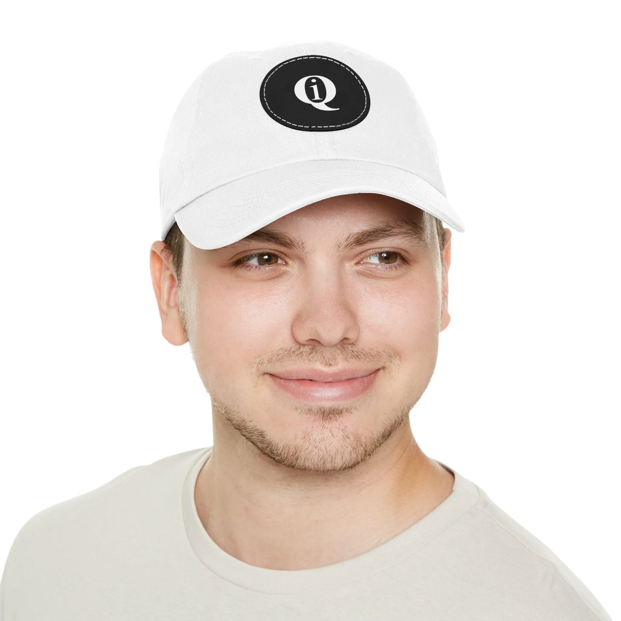 IQ Fashion | Dad Hat with Leather Patch (Round)