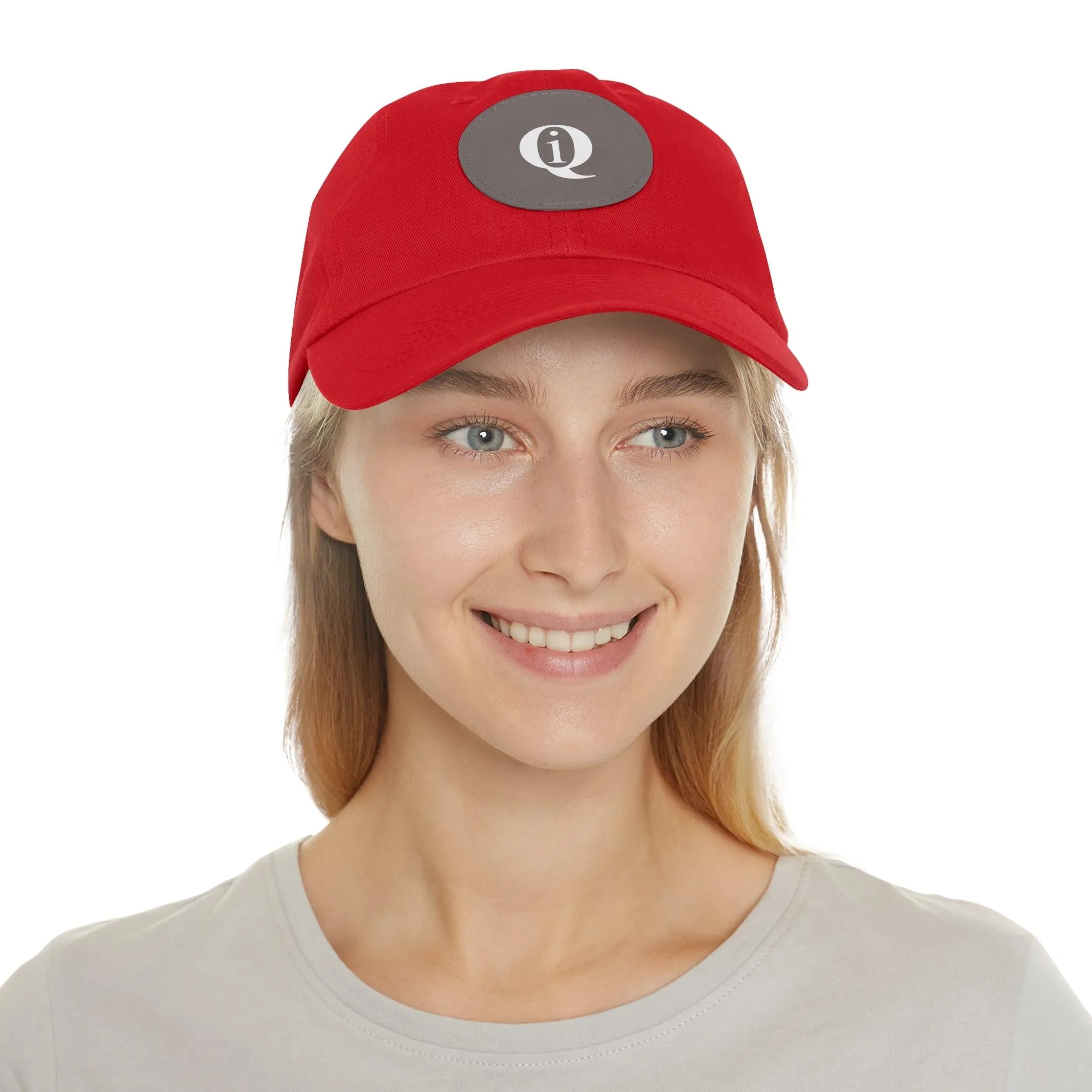 IQ Fashion | Dad Hat with Leather Patch (Round)
