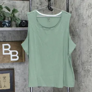 Isaac Mizrahi Live! Plus Size Pima Scoop Neck Tank Top Sage Green 3X