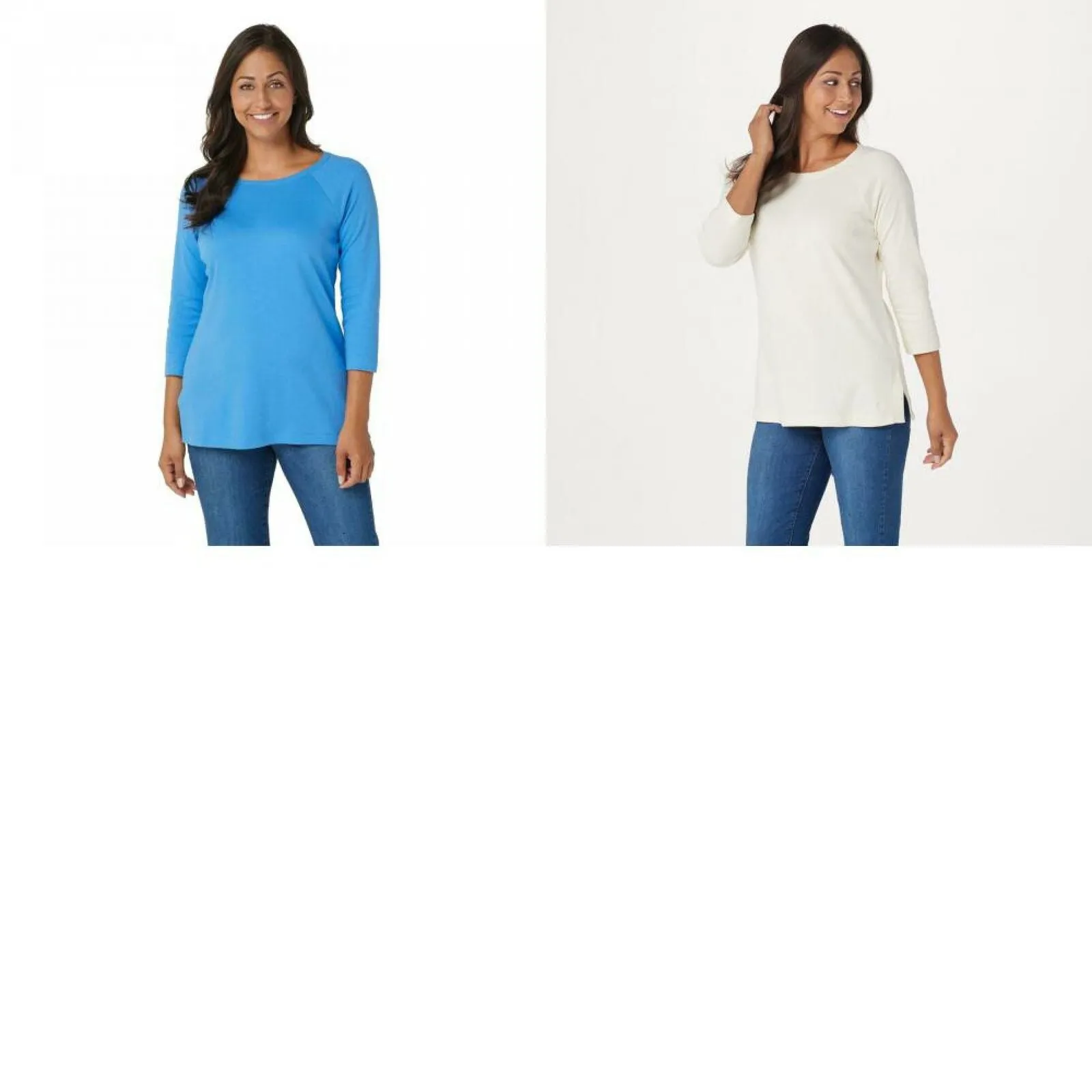 Isaac Mizrahi Live! Women's Essentials Raglan T-Shirt with 3/4 Sleeves