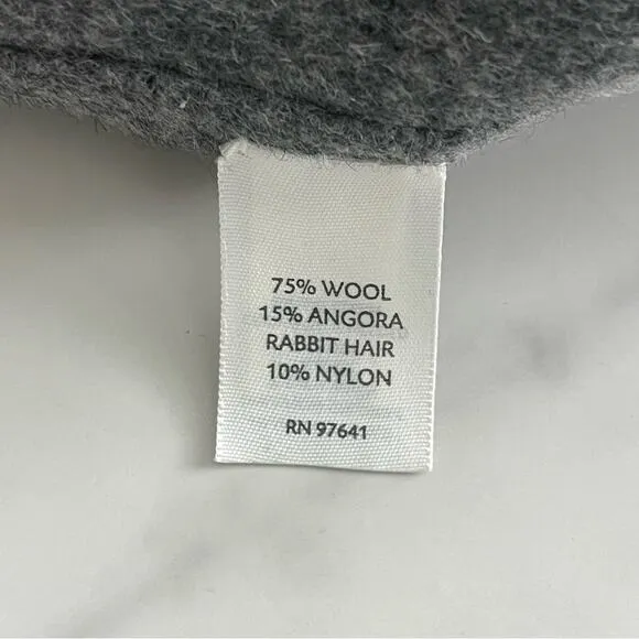 J. Jill Wool angora wrap coat in ash gray minimalist winter jacket size XS