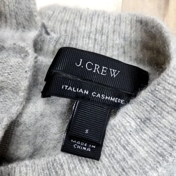J.Crew Gray Black Polka Dot Crew‎ Neck Sweater Classic Pattern Knit Pullover