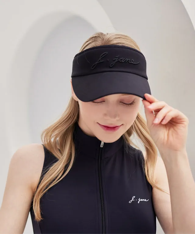 J.Jane Simple Color Logo Suncap - Black