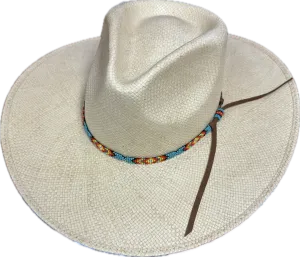 Justin Hats Bent Rail Straw Hat with Beaded Hat Band