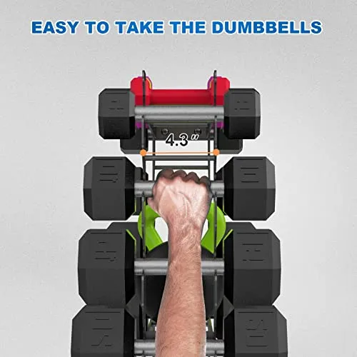 JX FITNESS 2 Tier Dumbbell Rack Stand, Steel Weight Rack for Home Gym Dumbbell Storage, Rack Only, (500LBS Weight Capacity, 20.50 x 8.50 x 27.00 inches)