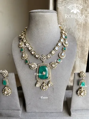 Jyoti moisanite necklace set - Green