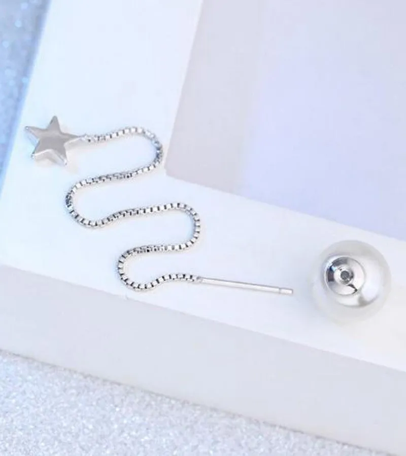 Karatcart Platinum Plated Austrian Crystal Unique Dangler White Pearl Drop Earrings