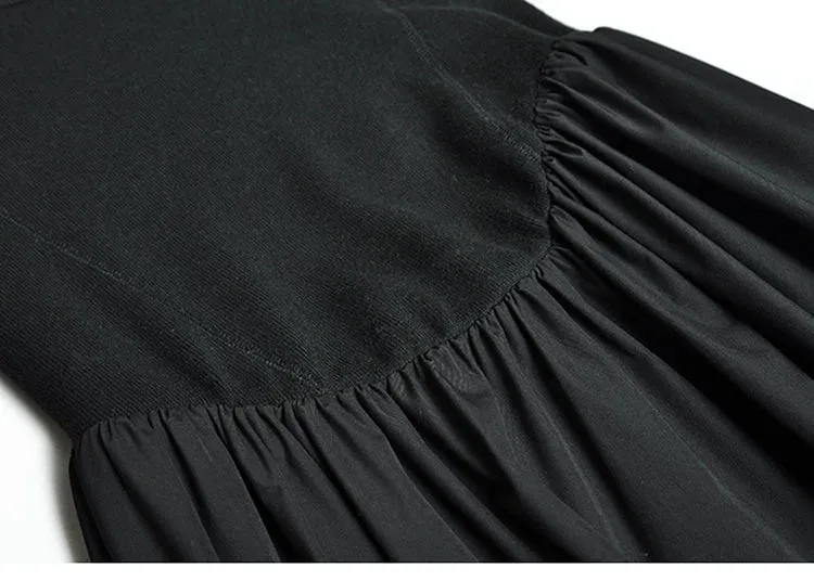 Keely O Neck Long Sleeve High Elastic Knitting Slim A-LINE Long Dress
