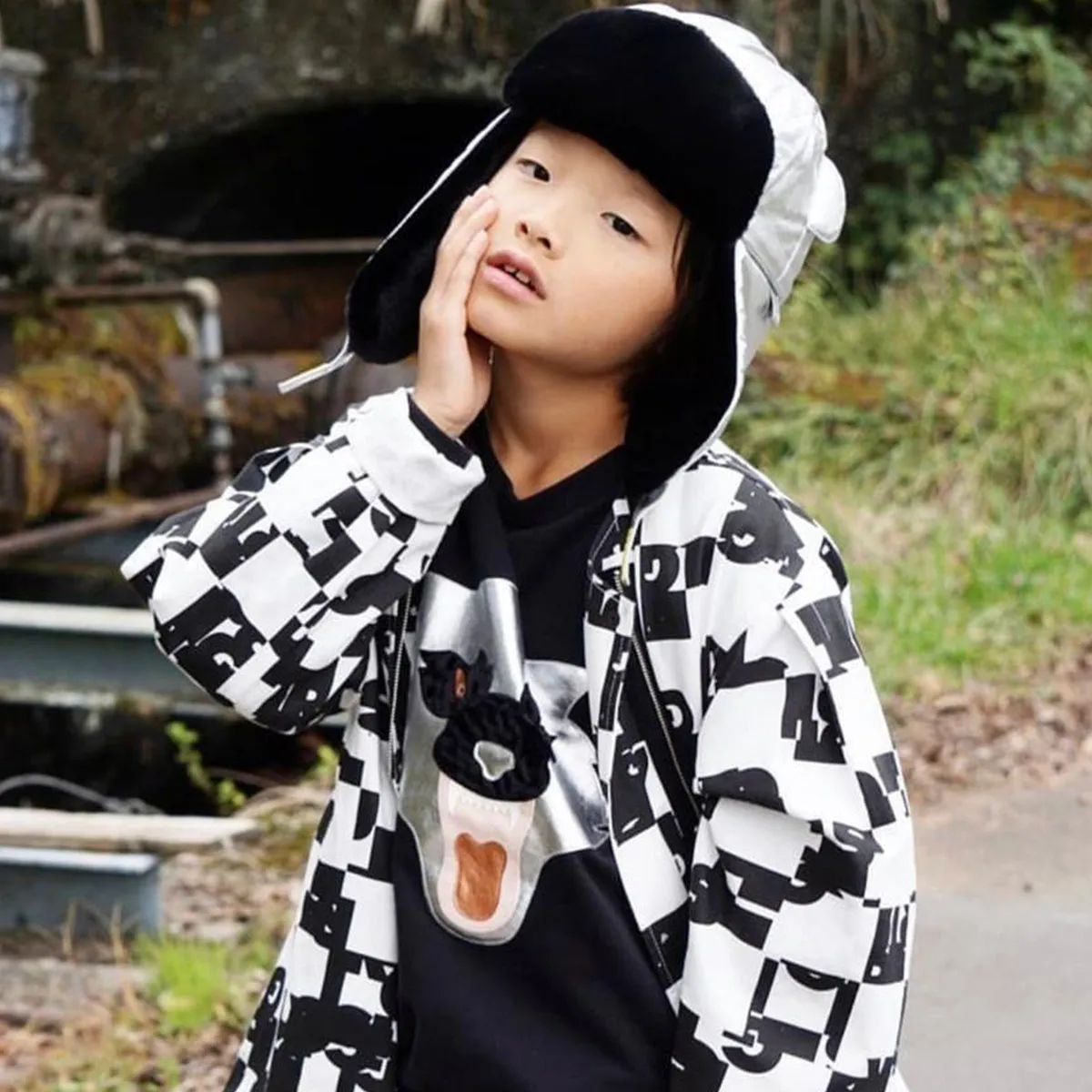 Kids Arctic Cub Hat: Silver