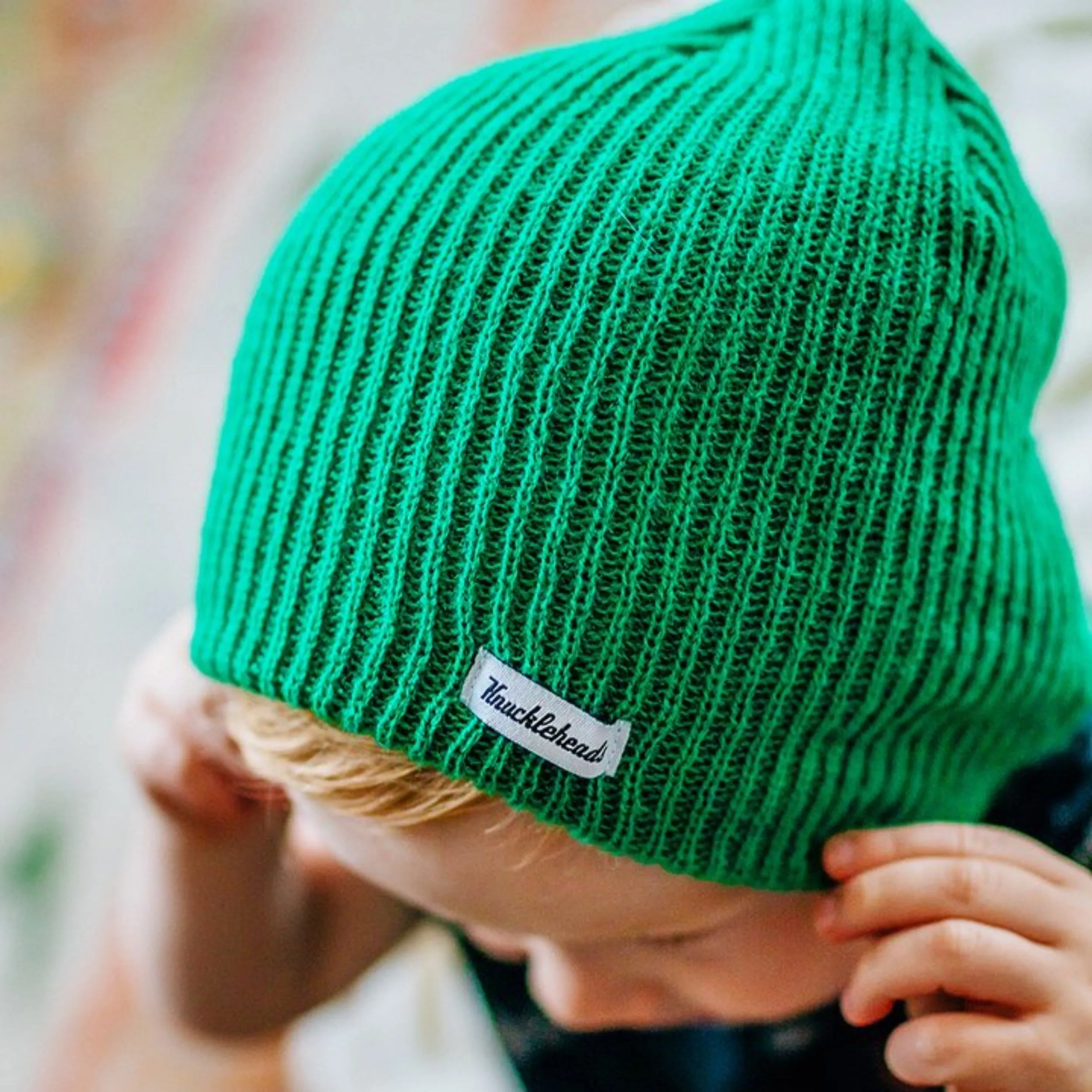 Knuckleheads Green Slouchy Beanie