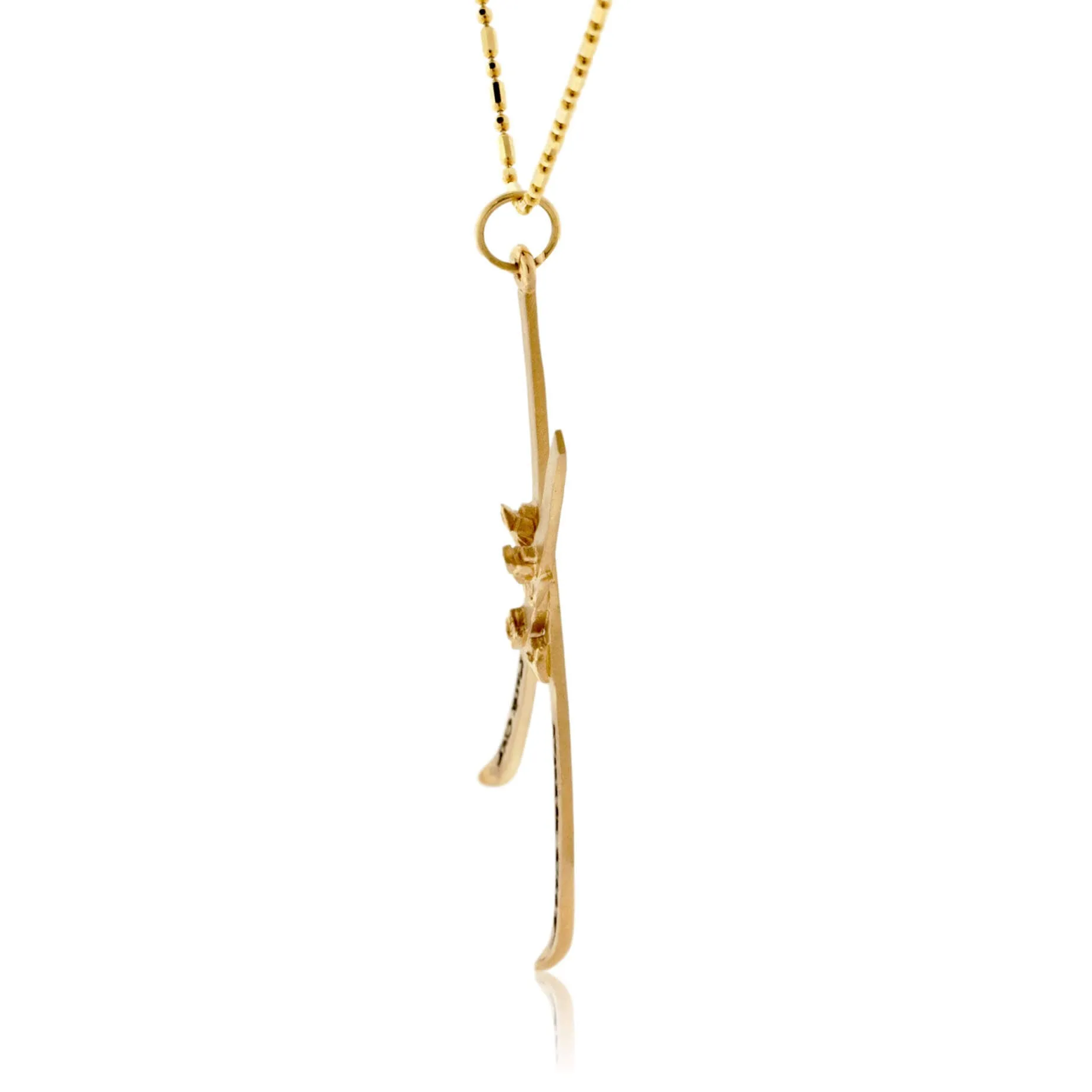 Large Crossed Skis "Park City" Charm or Pendant