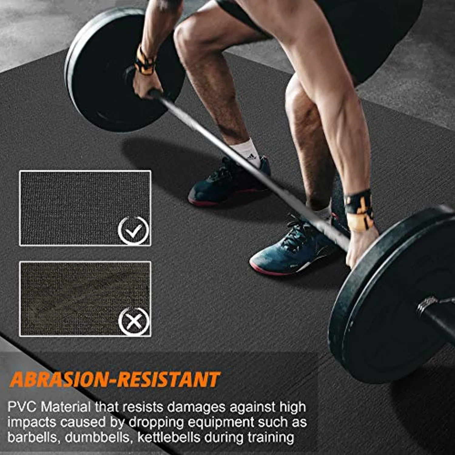 Large Exercise Mat 6'x4'x7mm Workout Mats for Home Gym Mats Gym Flooring Rubber Workout Mat Fitness Mat Large Yoga Mat Cardio Mat for Weightlifting, Jump Rope, MMA, Stretch, Plyo, Pilates, Non-Slip