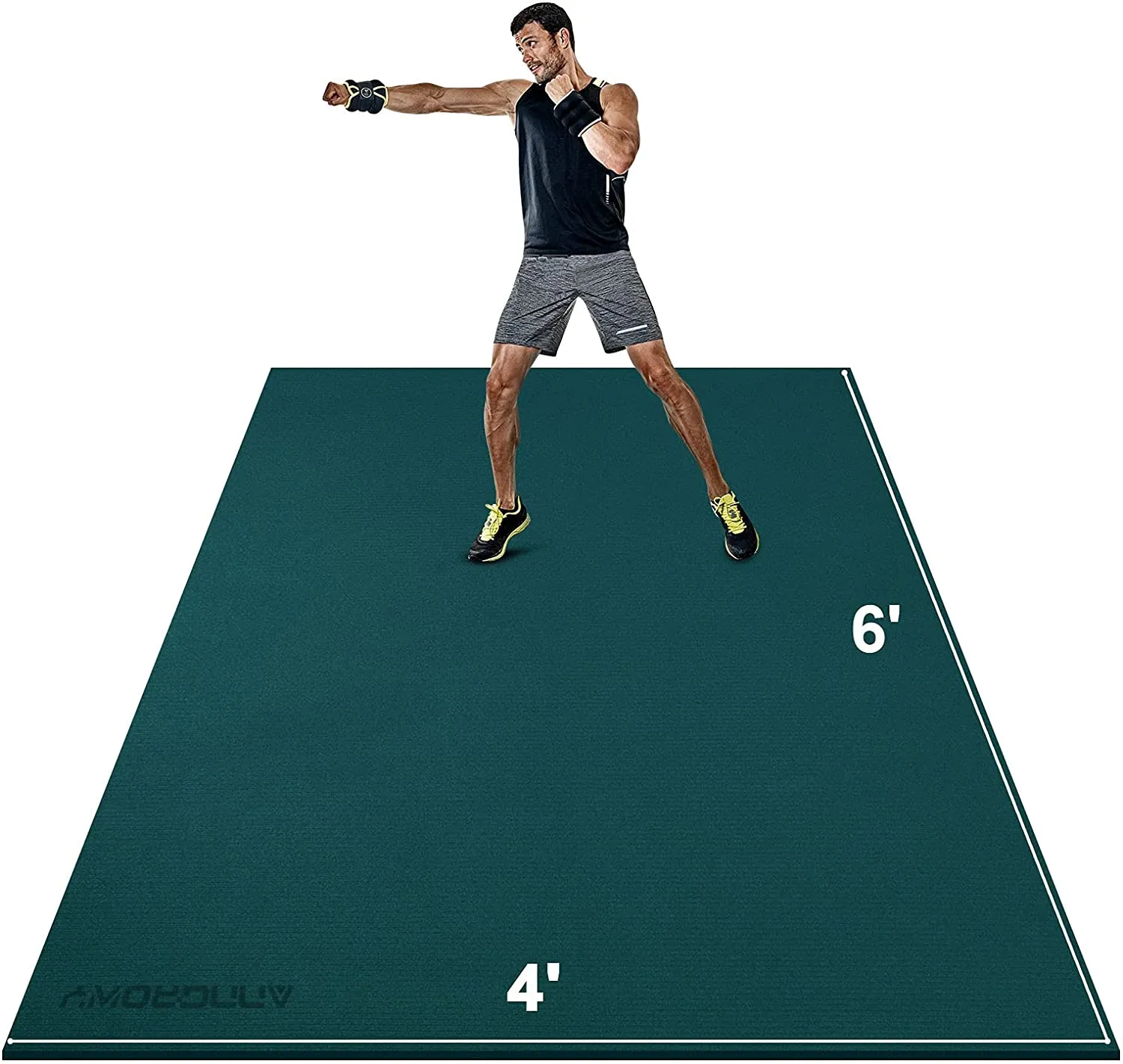 Large Exercise Mat 6'x4'x7mm Workout Mats for Home Gym Mats Gym Flooring Rubber Workout Mat Fitness Mat Large Yoga Mat Cardio Mat for Weightlifting, Jump Rope, MMA, Stretch, Plyo, Pilates, Non-Slip