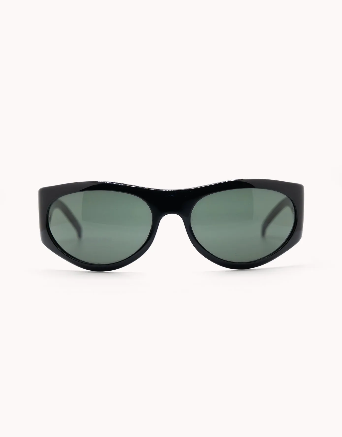 Late 90s Yves Saint Laurent Black Wraparound Sunglasses