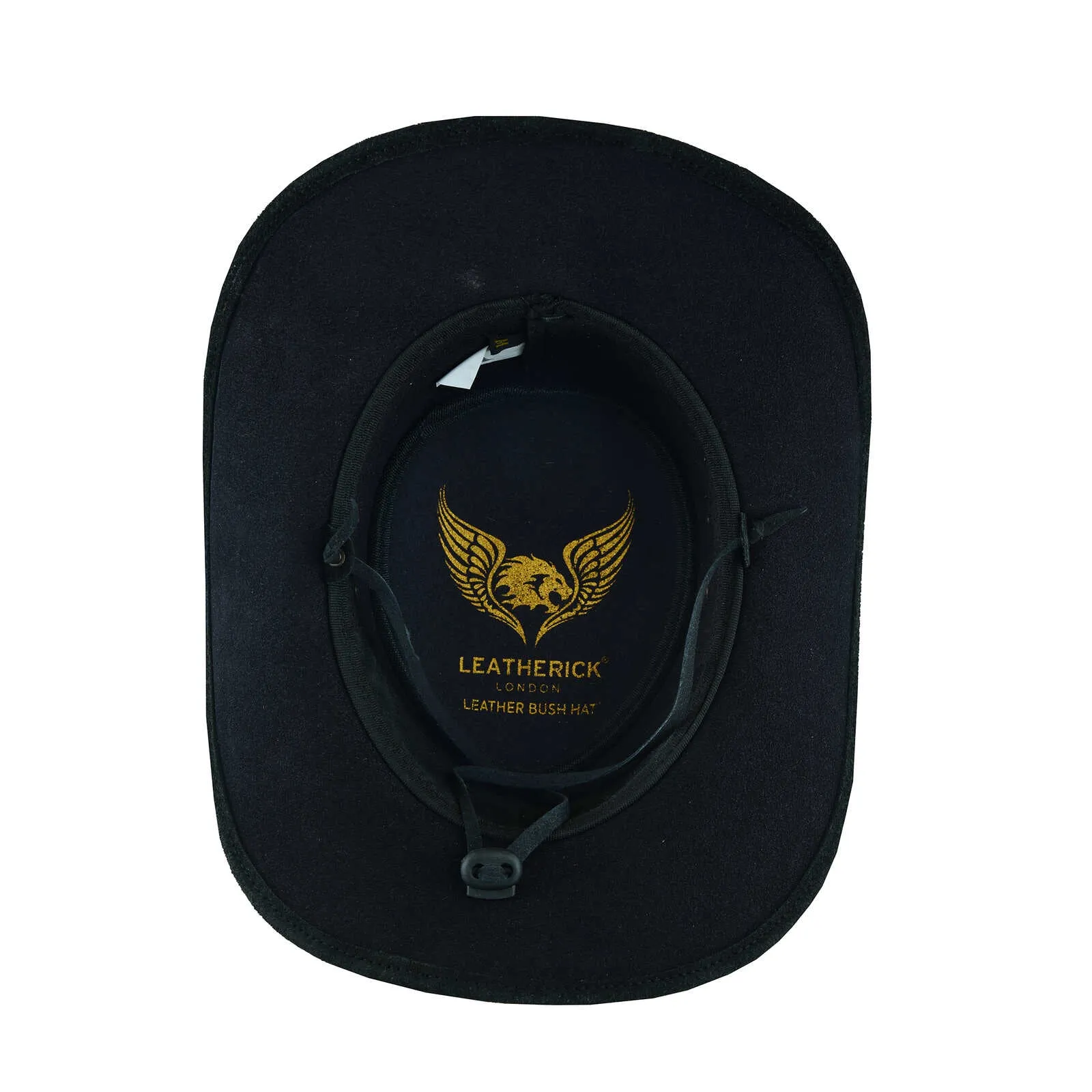 Leatherick Suede Black Aussie Style Bush Leather hat