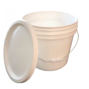 Lee Fisher Sports Bucket - 3.5 Gallon Bucket Metal Handle with Lid, White