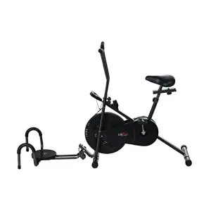 Lifeline Fitness LE-102T Air Bike Exercise Cycle Stationary Handles with Twister & Pushup Bar for Home Gym Workout, Vertically & Horizontally Adjustable Seat, Weight Loss at Home, Max User Weight 100kg