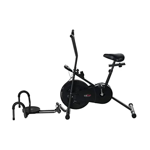 Lifeline Fitness LE-102T Air Bike Exercise Cycle Stationary Handles with Twister & Pushup Bar for Home Gym Workout, Vertically & Horizontally Adjustable Seat, Weight Loss at Home, Max User Weight 100kg