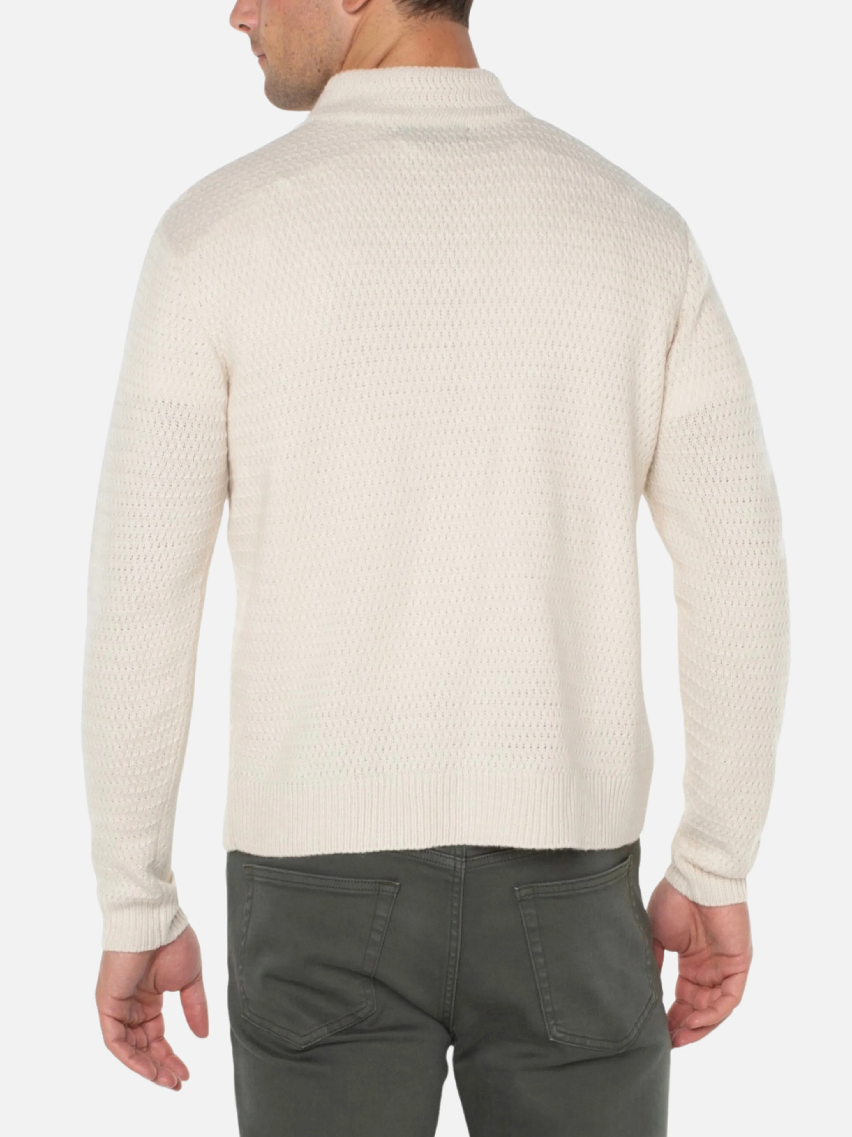 Liverpool Button Mock Neck Sweater - Cream