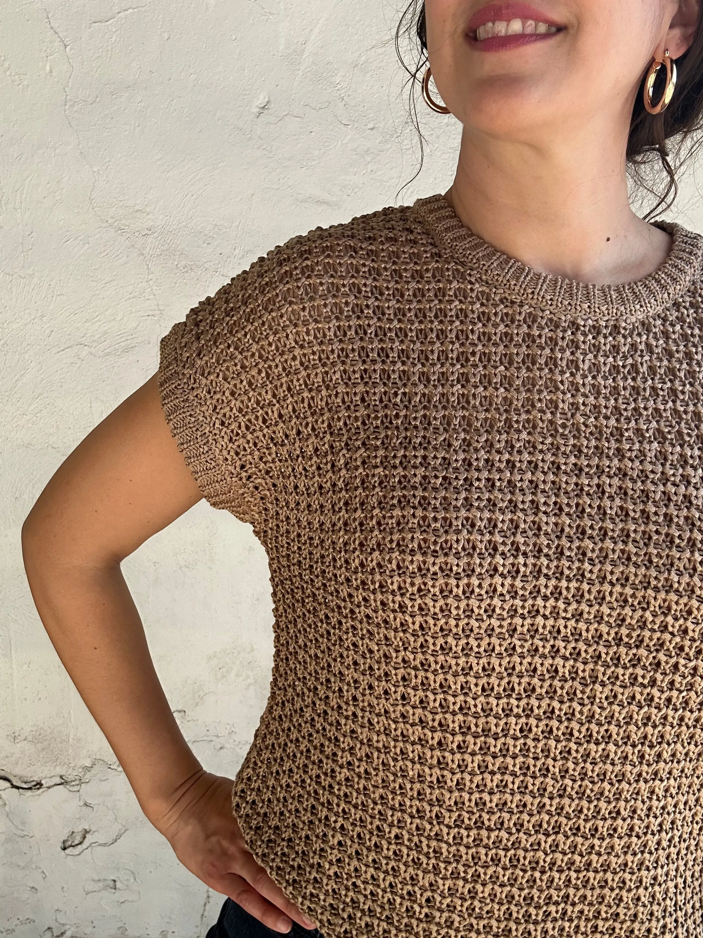 Loose Knit Sweater Top | Tan