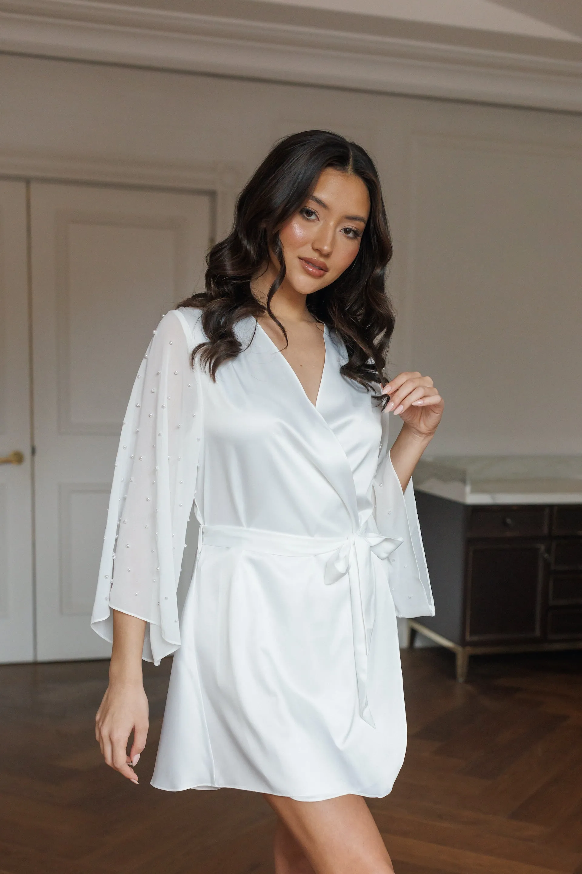 Louise Pearl Beaded Robe