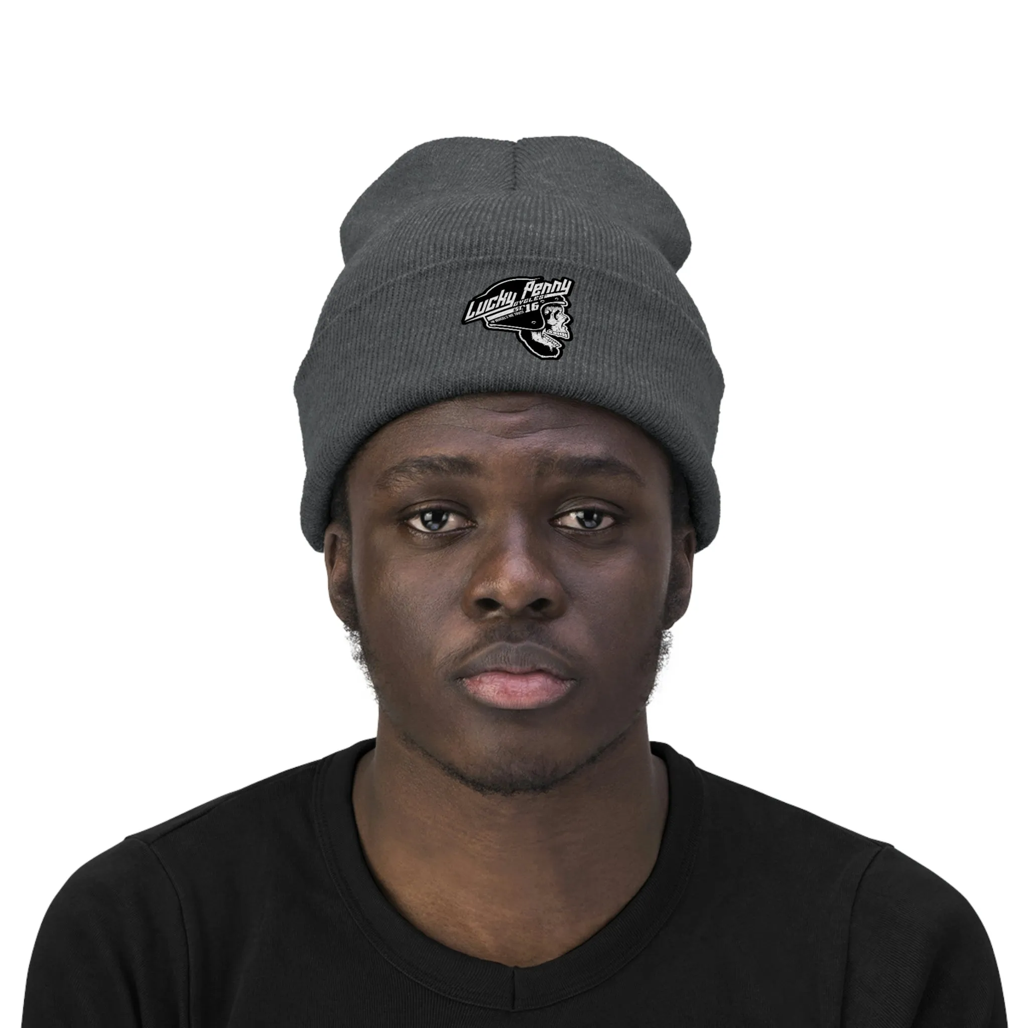 Lucky Penny Cycles Houston Classic Skull Knit Beanie