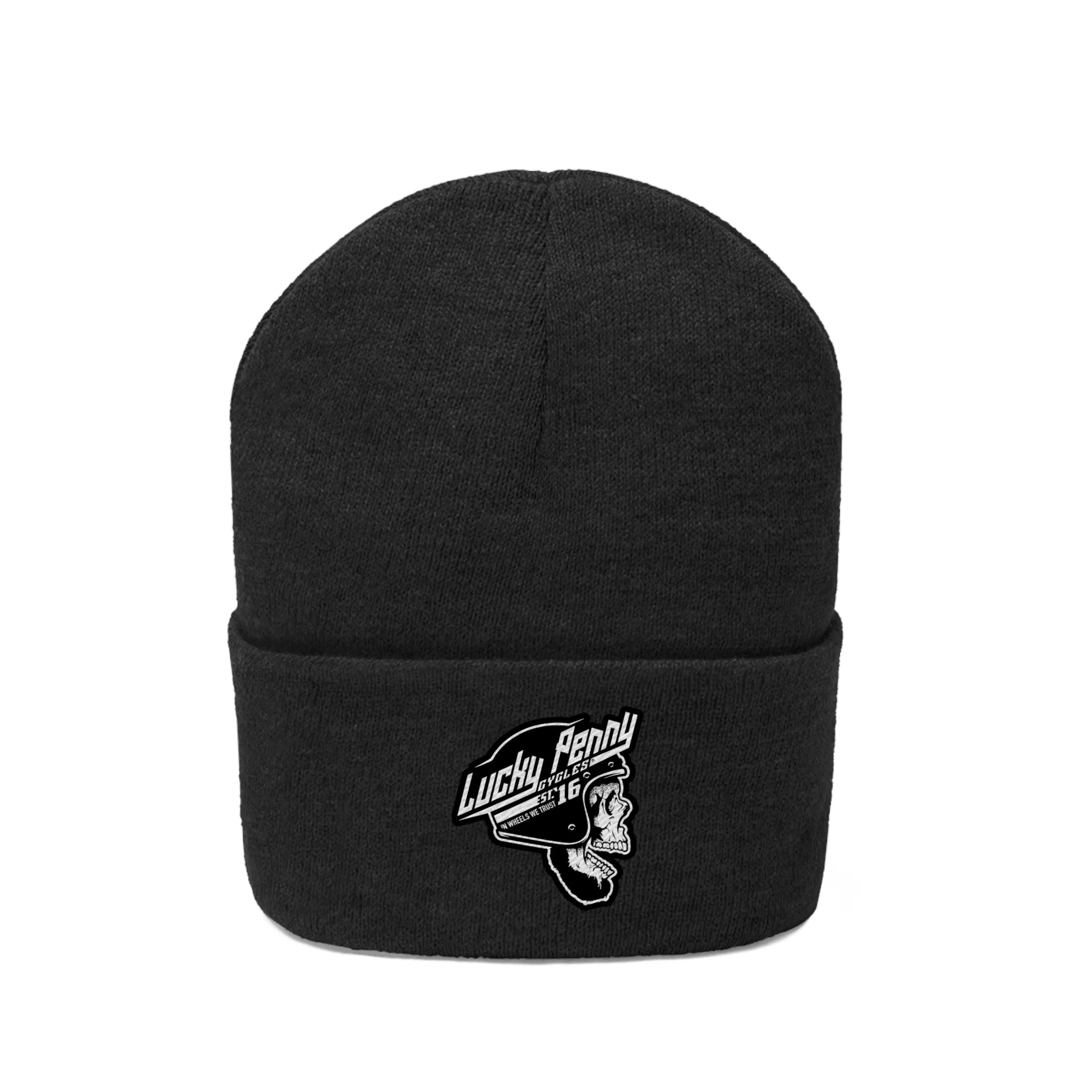 Lucky Penny Cycles Houston Classic Skull Knit Beanie