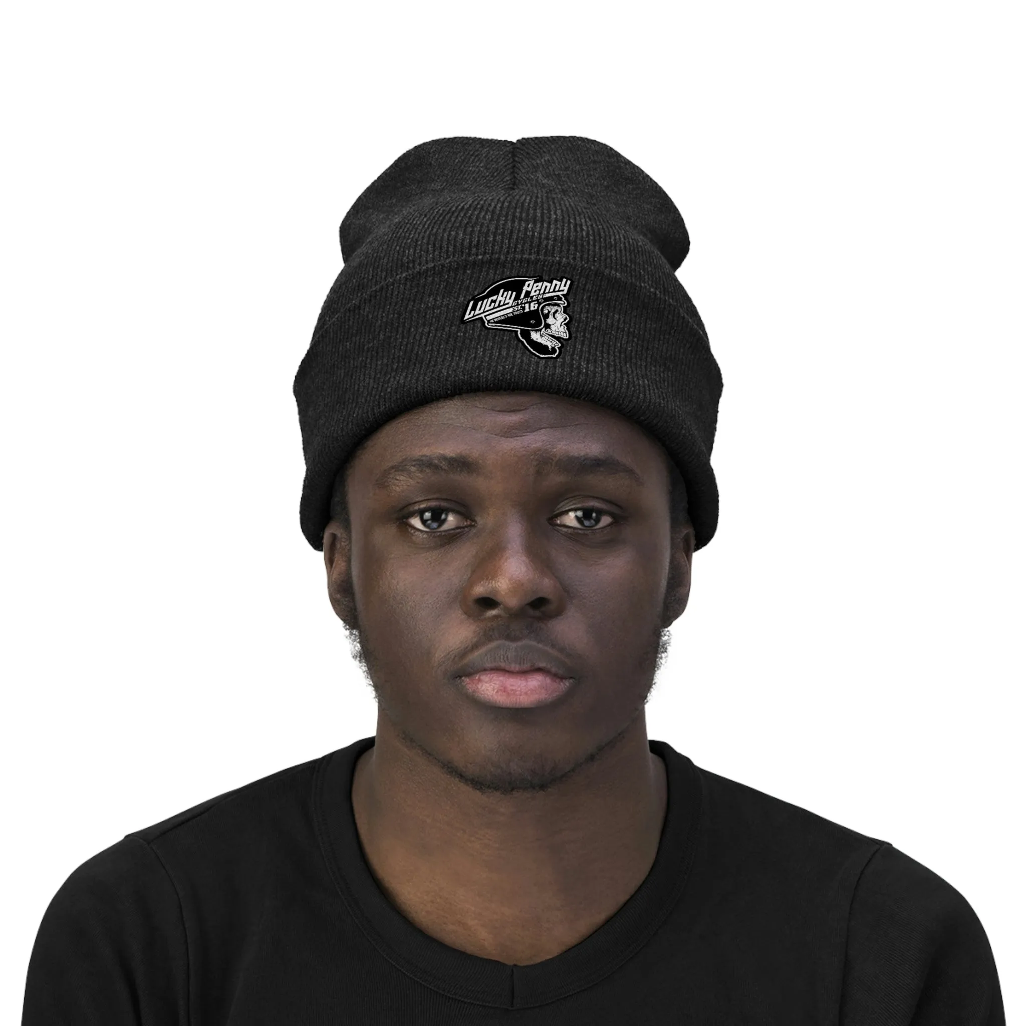 Lucky Penny Cycles Houston Classic Skull Knit Beanie