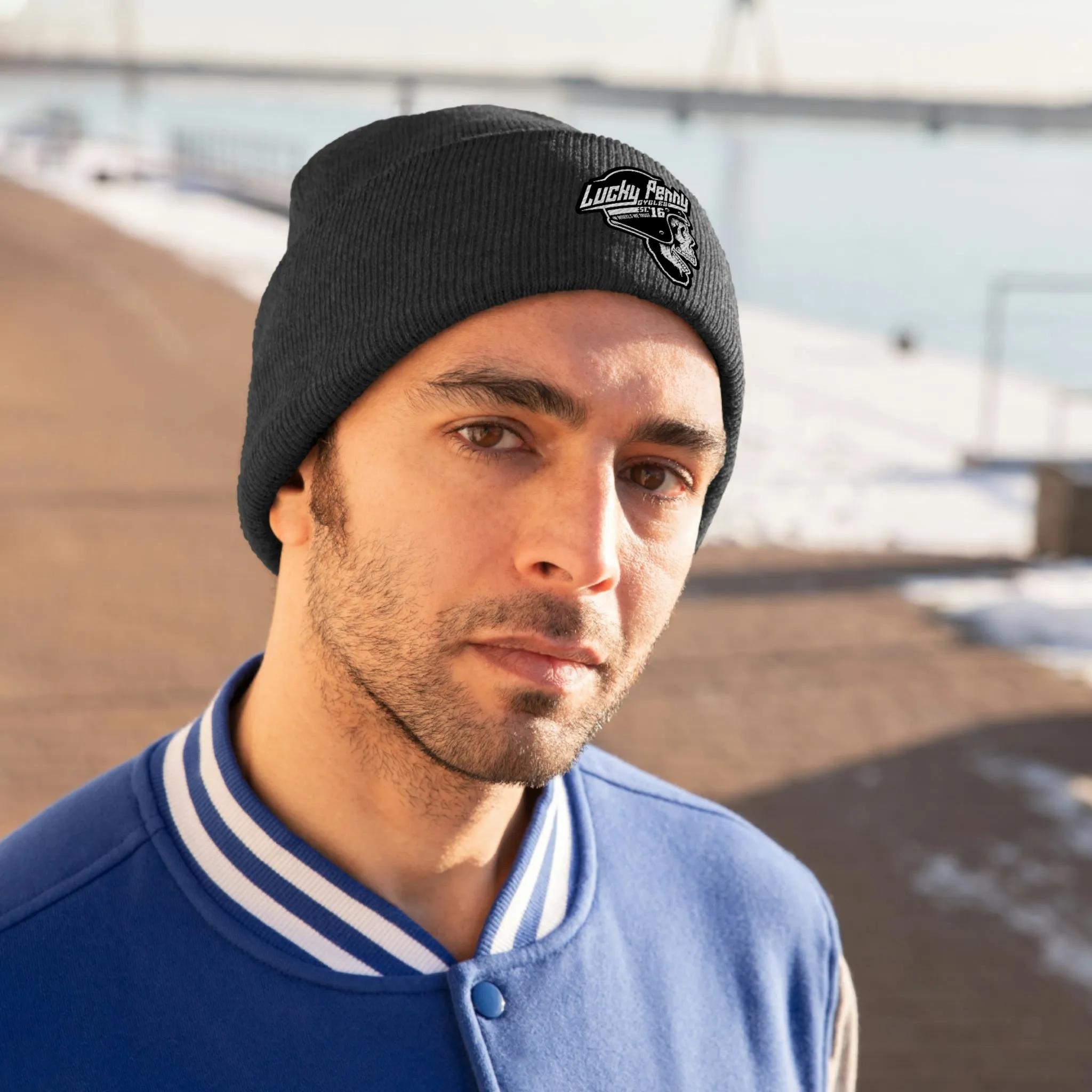 Lucky Penny Cycles Houston Classic Skull Knit Beanie